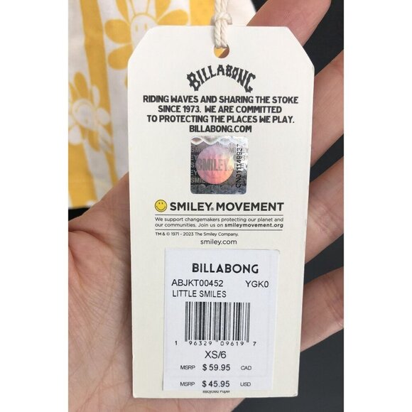 NWT Billabong Smiley Little Smiles Daisy Print Tank Top Womens XS Sustainable - Picture 5 of 10